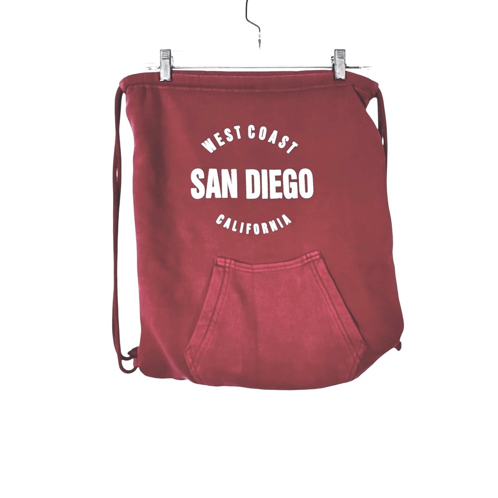 Sweatshirt Backpack Sling Red White San Diego West Coast California Graphic